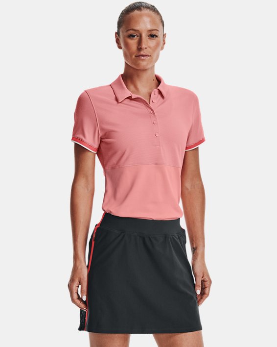 Women's UA Zinger Point Short Sleeve Polo, Pink, pdpMainDesktop image number 0